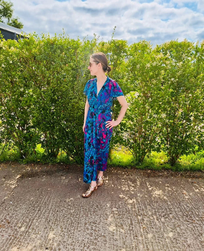 Preloved French Connection Maxi Dress | Blue and Purple| Size 10 | Frock33