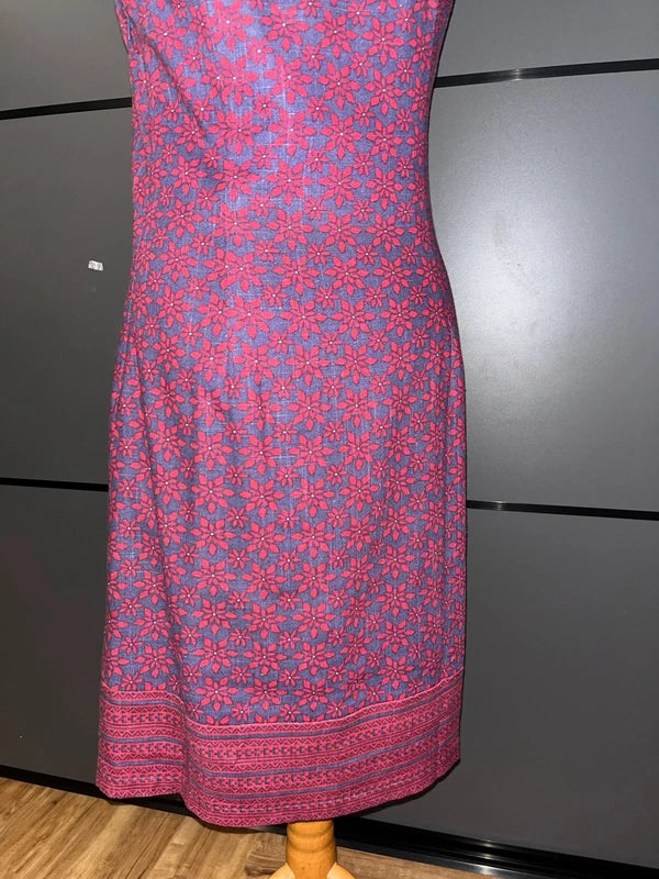 Preloved Laura Ashley Dress | Blue and Burgundy |Size 10 | Frock33