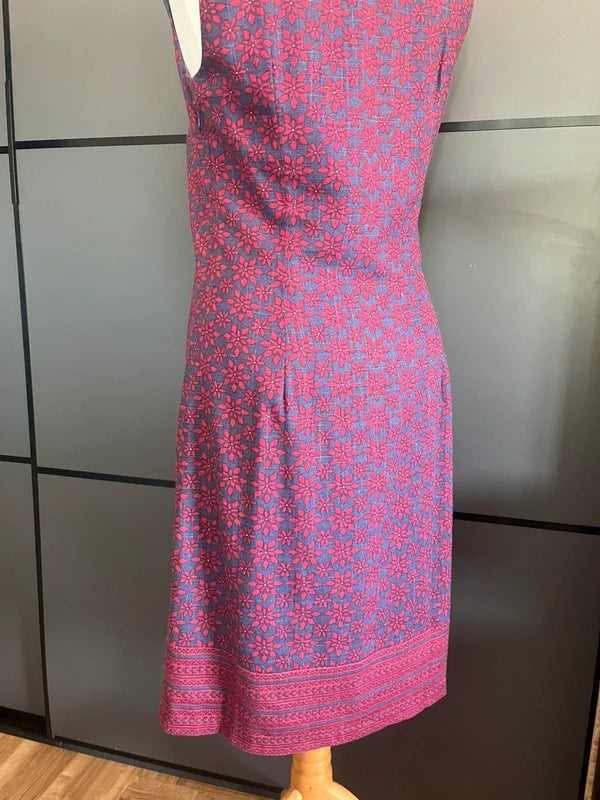 Preloved Laura Ashley Dress | Blue and Burgundy |Size 10 | Frock33