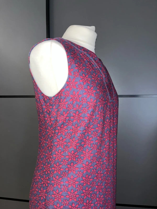 Preloved Laura Ashley Dress | Blue and Burgundy |Size 10 | Frock33