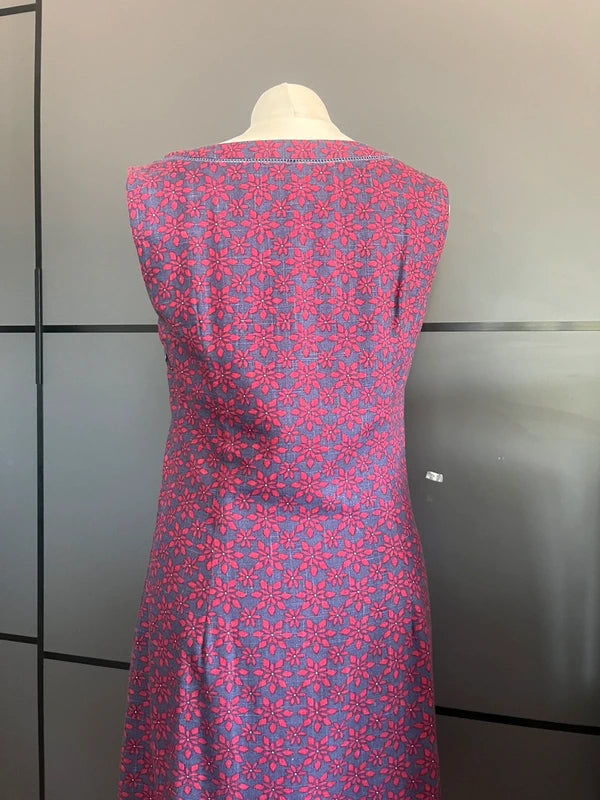 Preloved Laura Ashley Dress | Blue and Burgundy |Size 10 | Frock33
