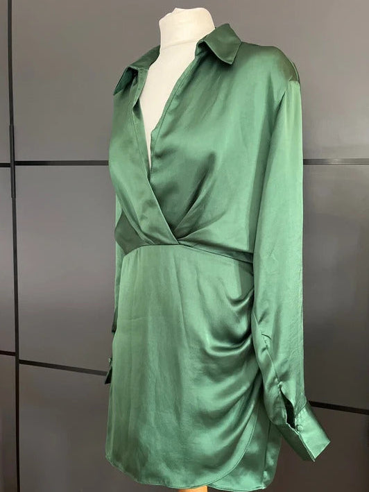 Zara Forest Green Wrap Dress