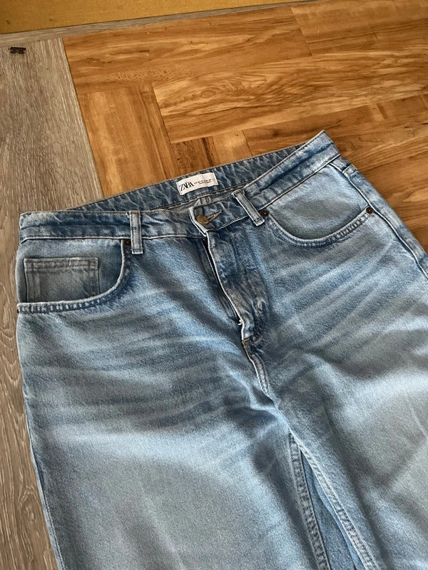 Preloved Jeans | By Zara | Soft Cotton Blue | UK Size M