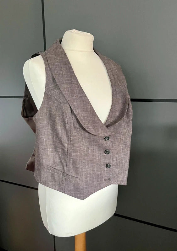 Vintage Trouser Suit | With Blouse | 90s | size 14| Brown