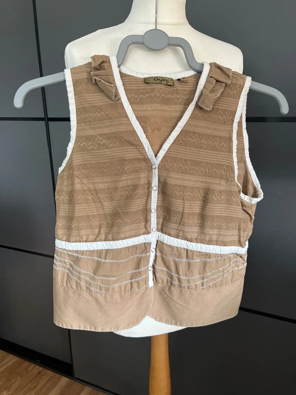 Vintage Top| Waistcoat | 100 % Cotton | UK Size 8/10