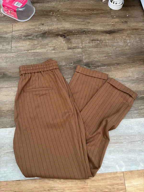 Kaffee Trousers | Cotton | Striped Trousers |Size 36