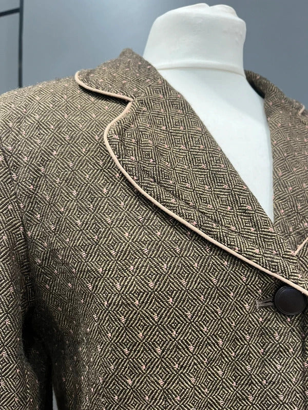 Vintage Blazer | Brown and Pink | UK Size 10