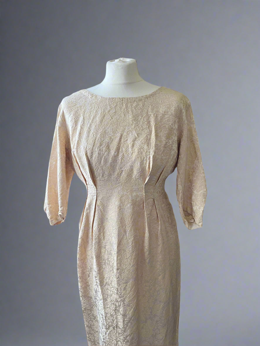 Vintage clothing- Vintage Dress- MIDI Dress- gold- size 10- frock33