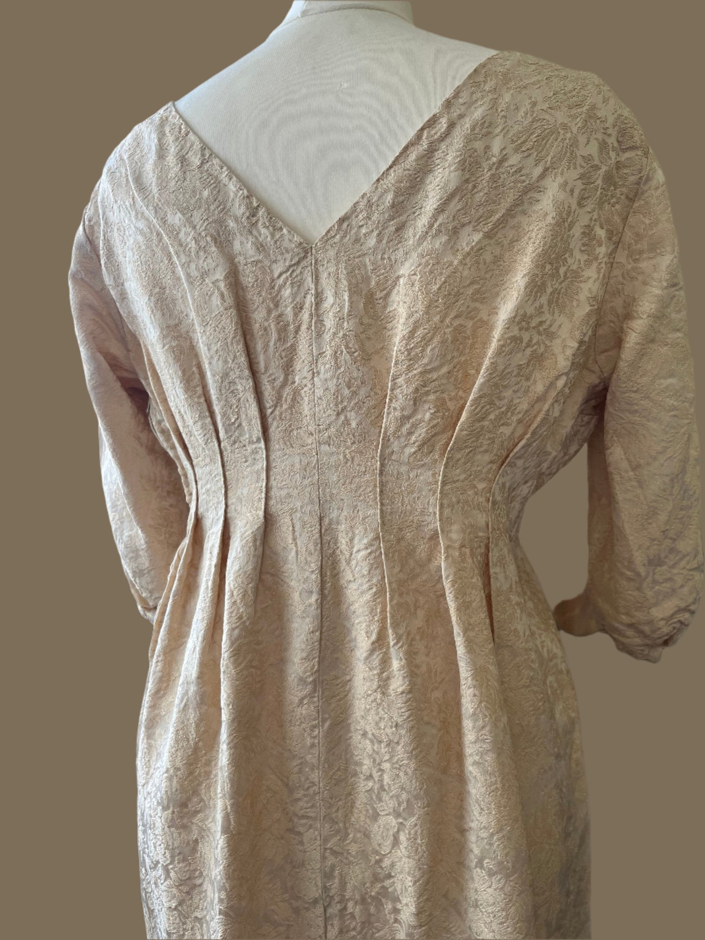 Vintage clothing- Vintage Dress- MIDI Dress- gold- size 10- frock33