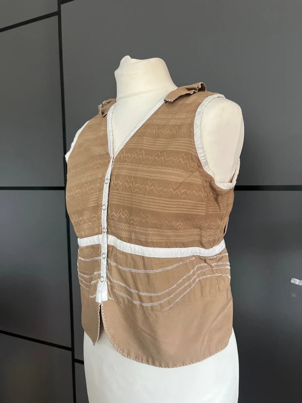 Vintage Top| Waistcoat | 100 % Cotton | UK Size 8/10