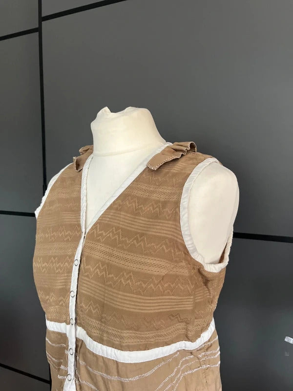 Vintage Top| Waistcoat | 100 % Cotton | UK Size 8/10