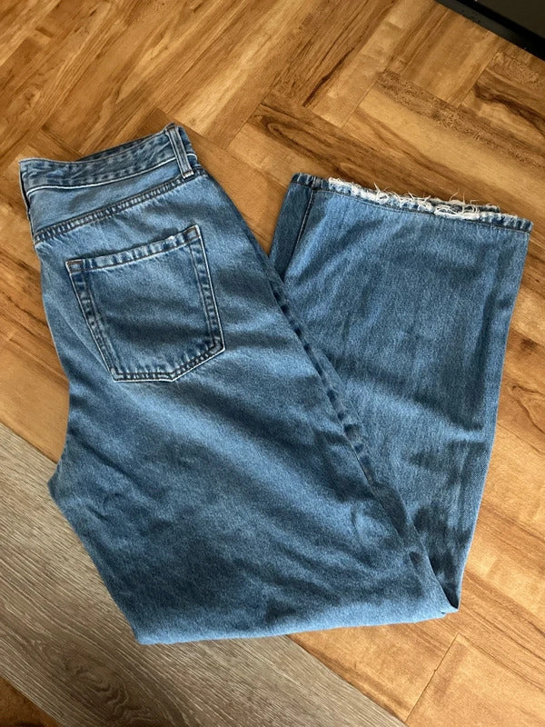 Preloved Denim | River Island Jeans | Size 12 L | Cotton | Straight Wide Leg