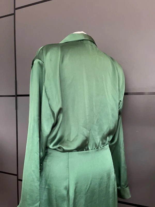 Preloved Dress | Zara | Green Wrap Dress | Size L 12/14