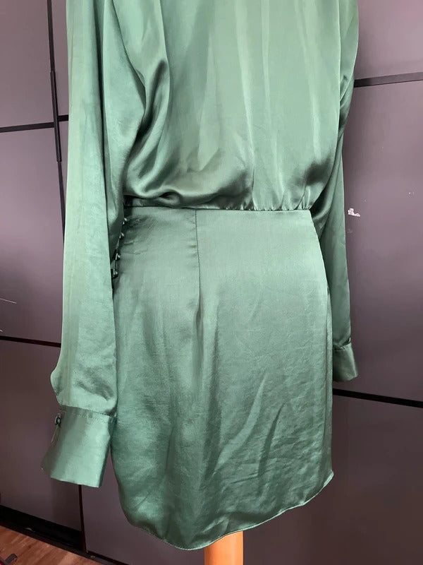 Preloved Dress | Zara | Green Wrap Dress | Size L 12/14