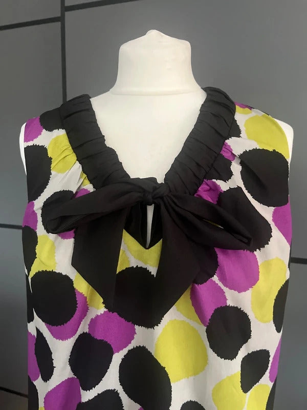 Vintage Dress| Black with Coloured Spots | Bubble Hem | Drop Waist | Teatroo