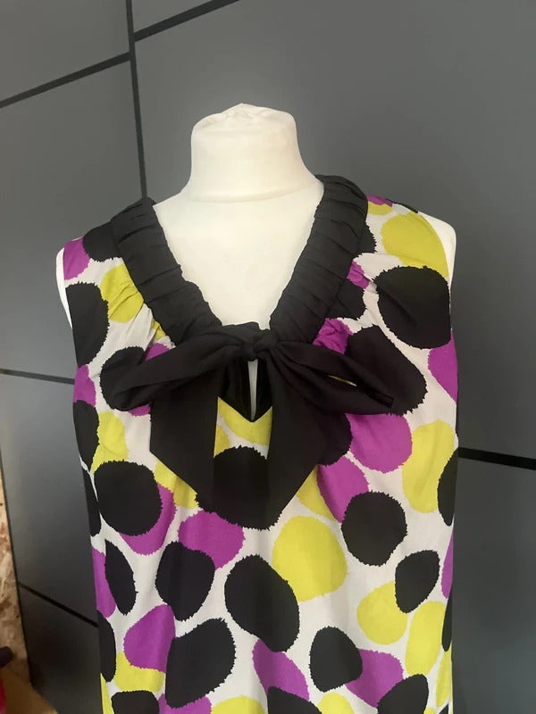 Vintage Dress| Black with Coloured Spots | Bubble Hem | Drop Waist | Teatroo