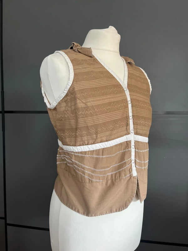 Vintage Top| Waistcoat | 100 % Cotton | UK Size 8/10