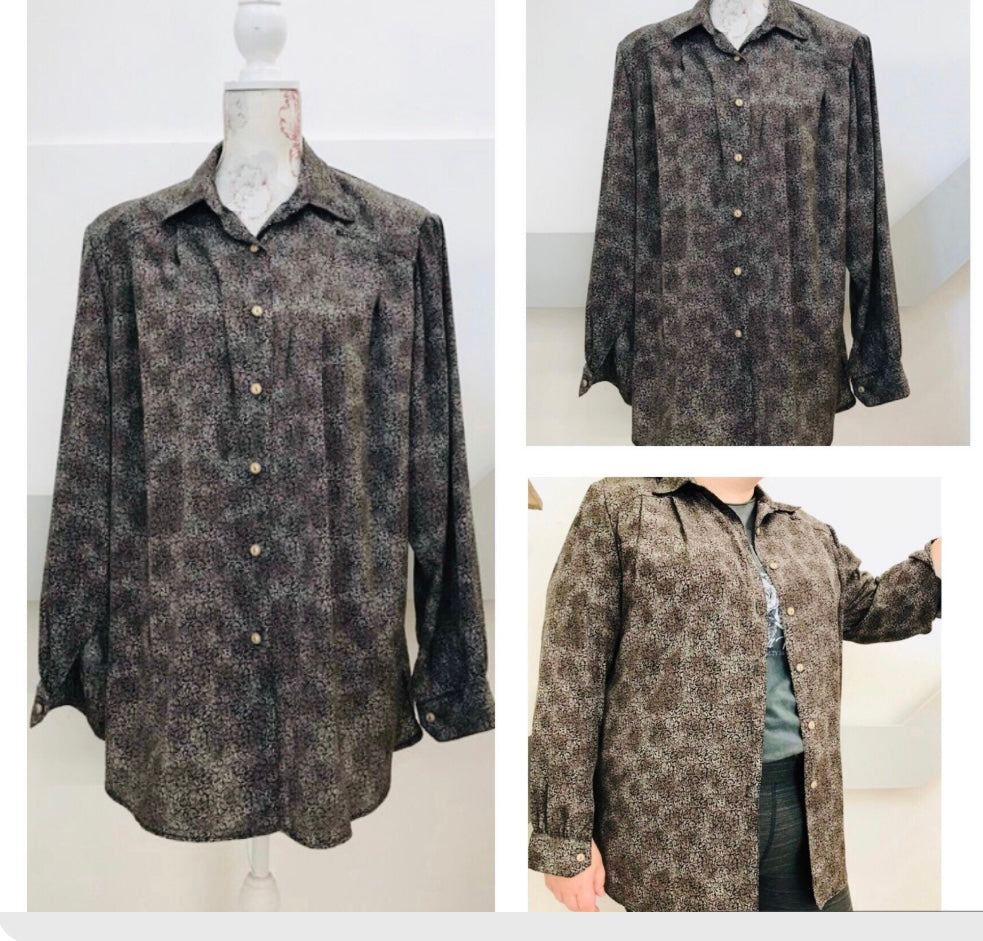 Vintage Clothing- Vintage Shirt- Silk-size 16/18UK