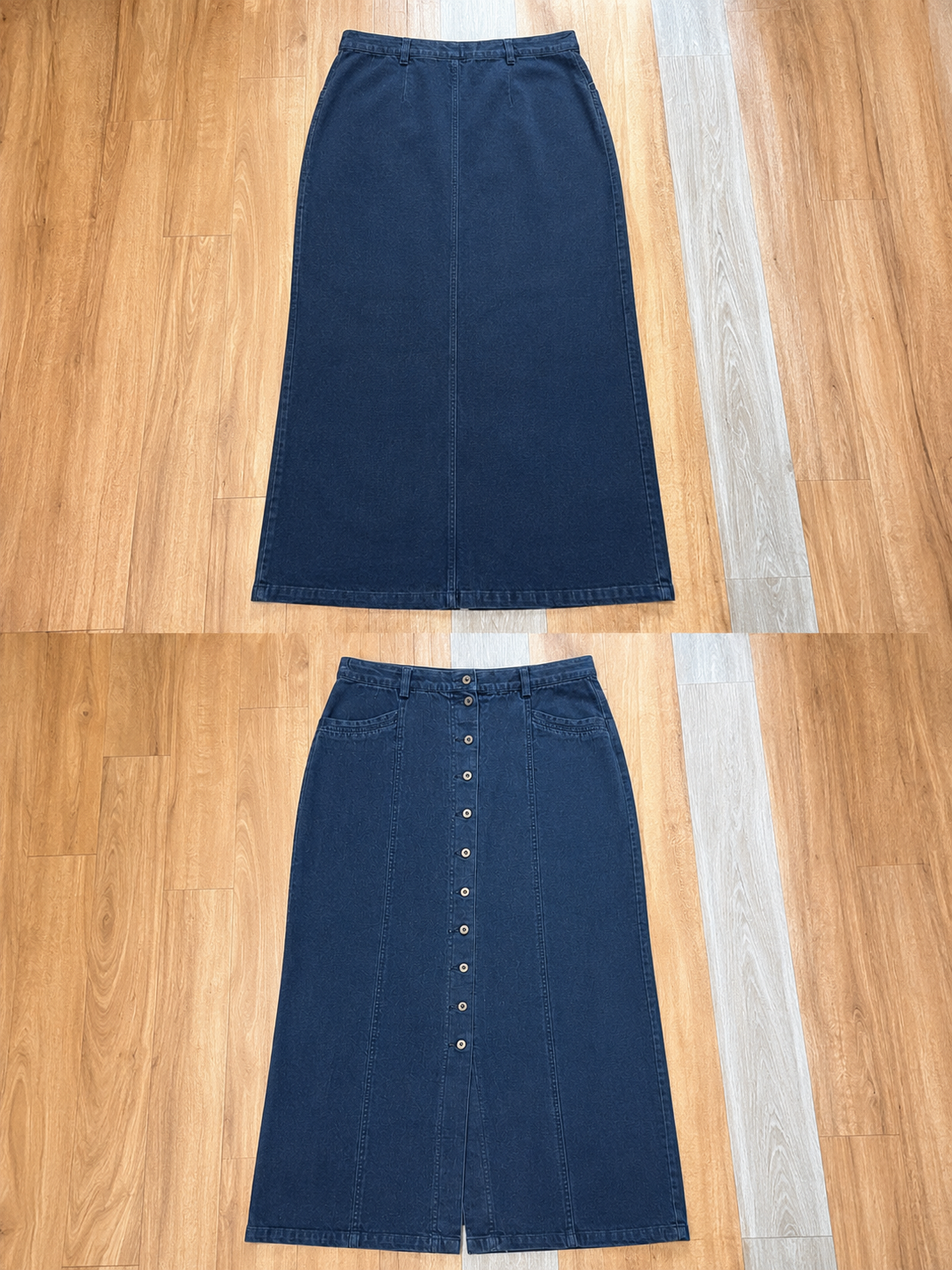 Vintage Maxi Skirt |Denim Blue | Fransa | Size 10 |Frock33