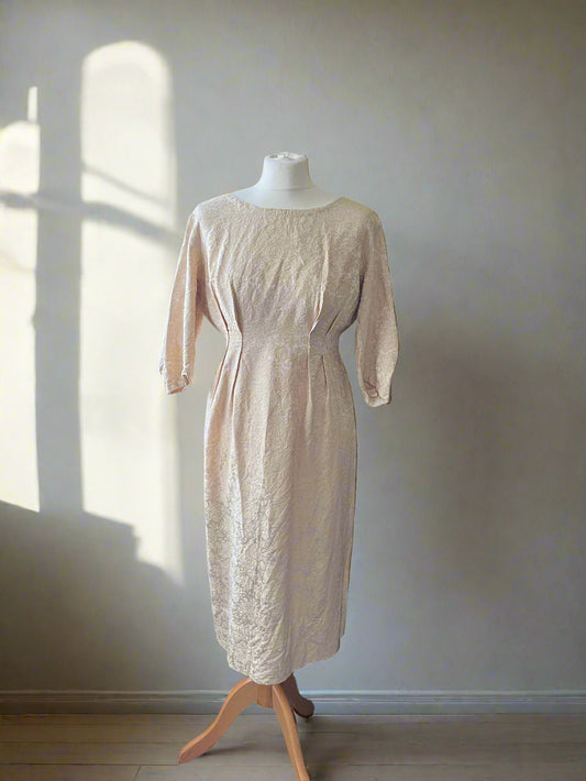 Vintage clothing- Vintage Dress- MIDI Dress- gold- size 10- frock33
