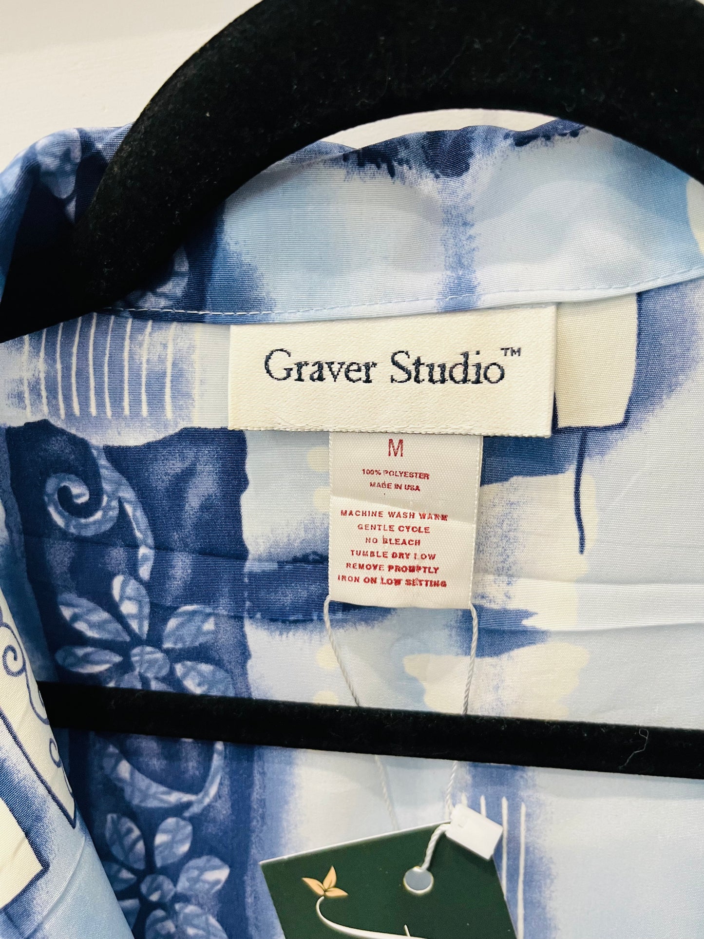 Vintage clothing- vintage Shacket -1980s Blue and White size 12 - Frock 33