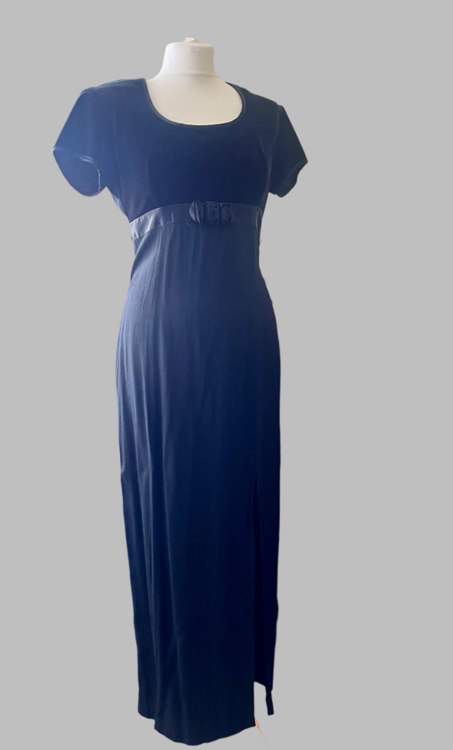 Vintage Dresses - 90s Maxi Dress - Black Velvet with Gold - Frock33