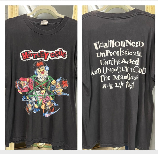 Vintage Clothing | Motley Crue Band Tee- 90s | 90s music memorabilia- Frock 33