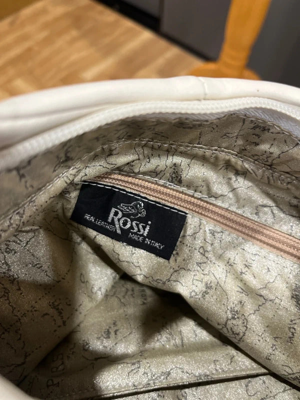 Vintage Leather Handbag | Bruno Rossi | White | Good Preloved Condition