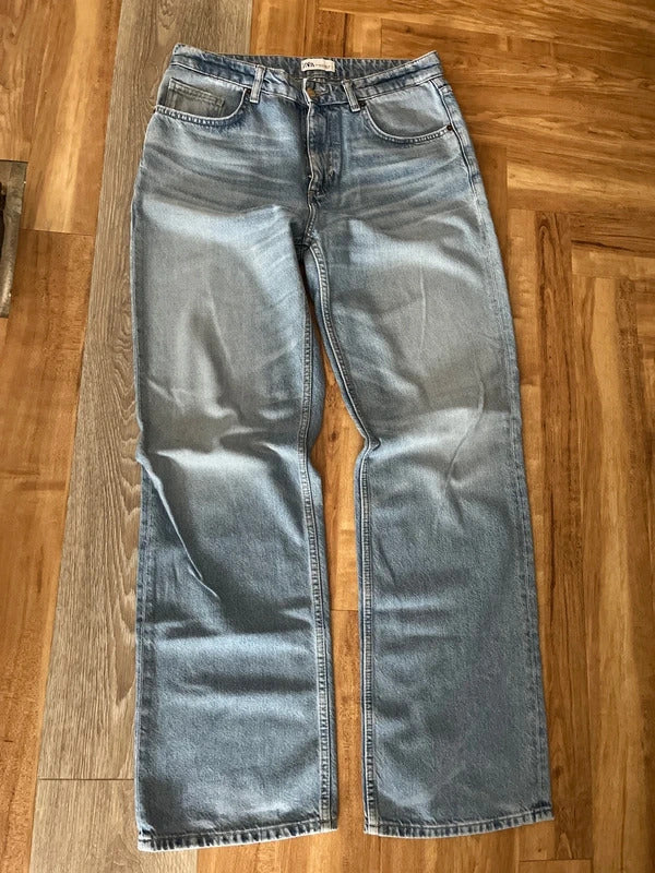 Preloved Jeans | By Zara | Soft Cotton Blue | UK Size M