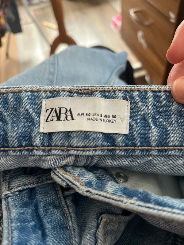 Preloved Jeans | By Zara | Soft Cotton Blue | UK Size M