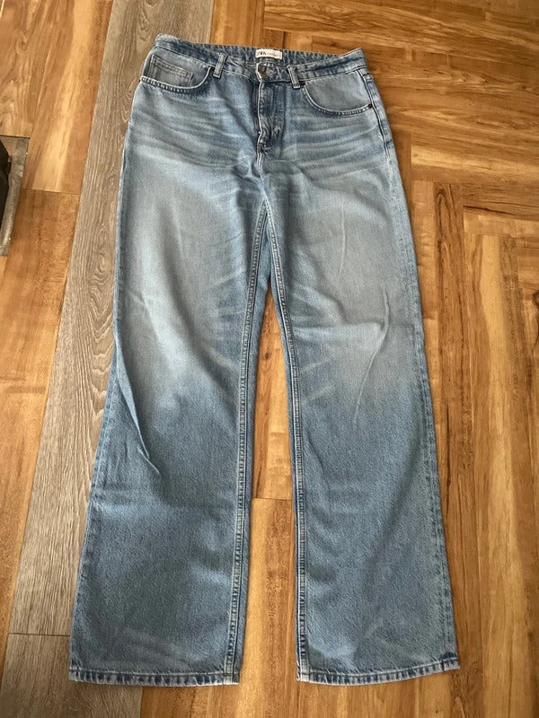 Preloved Jeans | By Zara | Soft Cotton Blue | UK Size M