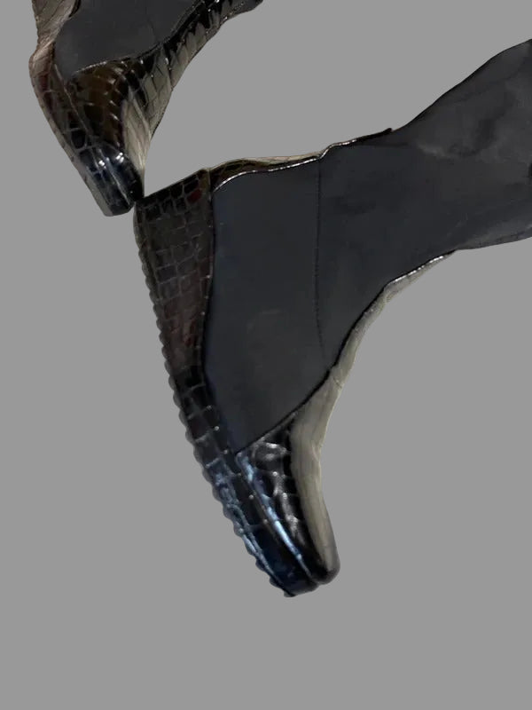 Knee Length Boots | Long Black Wedge | By Heavenly Feet | UK Size 5
