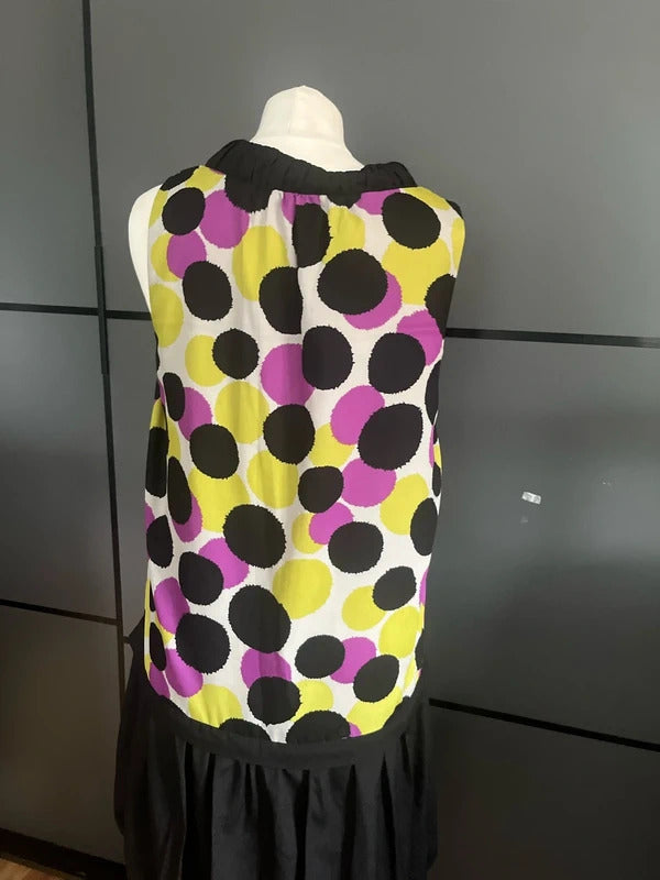 Vintage Dress| Black with Coloured Spots | Bubble Hem | Drop Waist | Teatroo