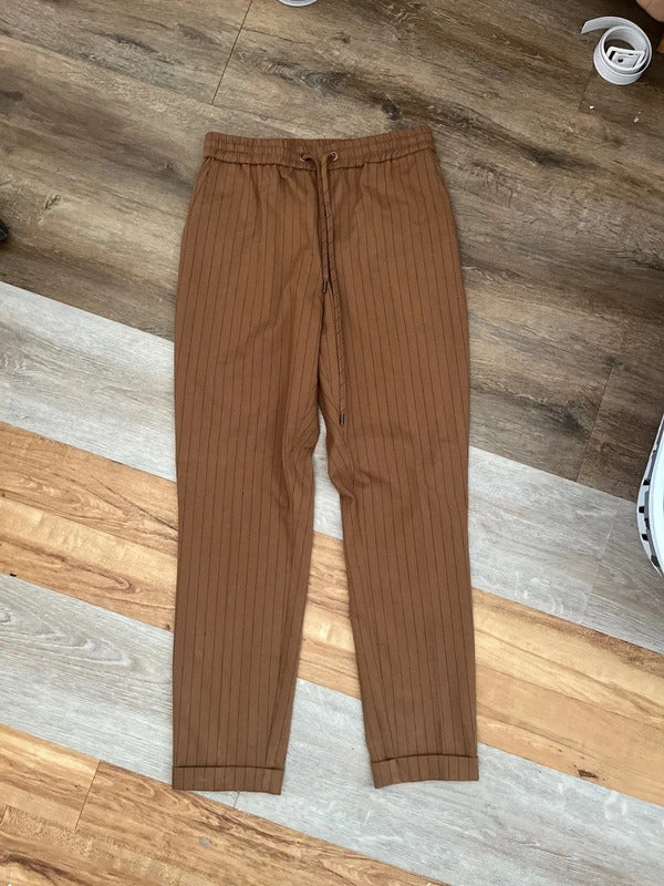 Kaffee Trousers | Cotton | Striped Trousers |Size 36