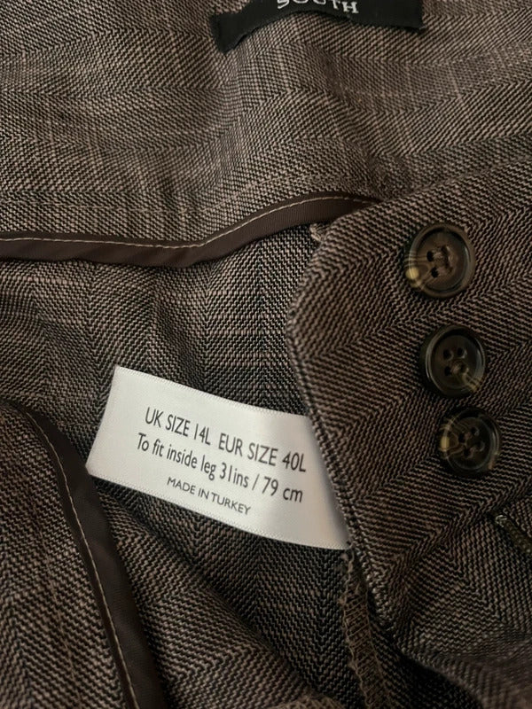 Vintage Trouser Suit | With Blouse | 90s | size 14| Brown