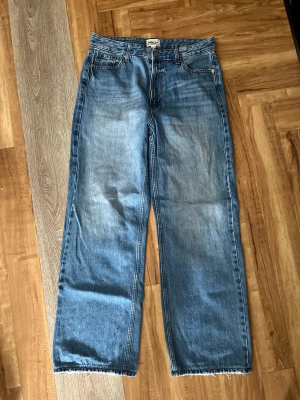 Preloved Denim | River Island Jeans | Size 12 L | Cotton | Straight Wide Leg
