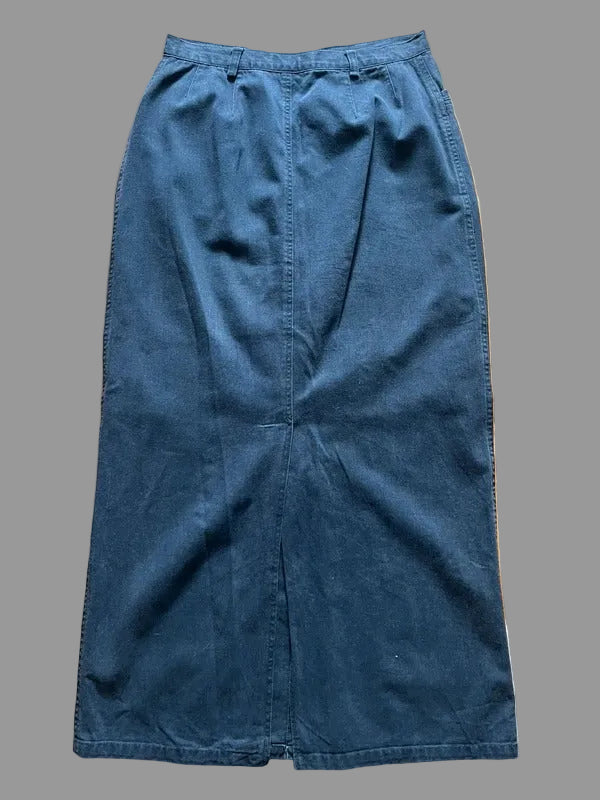 Vintage 90s Maxi Denim Skirt by Fransa size 40