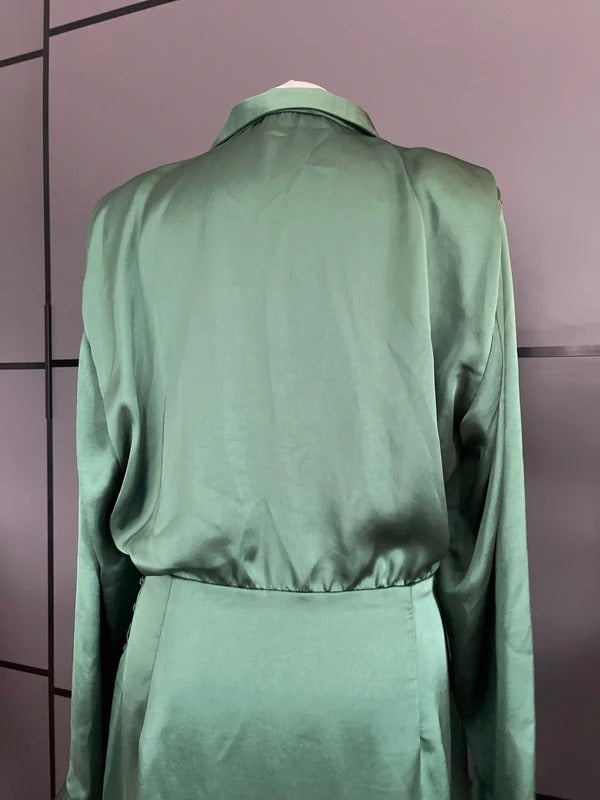 Preloved Dress | Zara | Green Wrap Dress | Size L 12/14