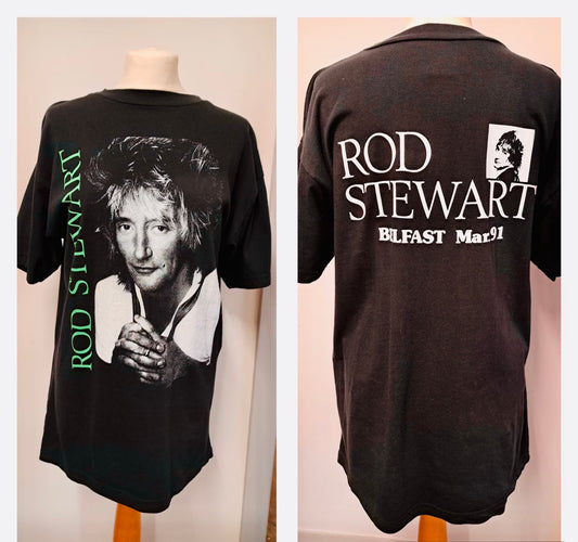 Vintage Band Tshirt | 1991 Rod Stewart T-shirt | Belfast Gig - Frock33