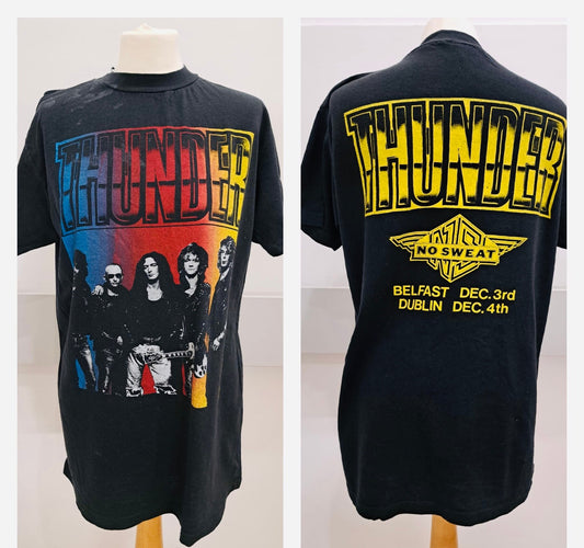 Vintage Band Tee - Thunder and No Sweat - Belfast Tour - 1990- Frock33