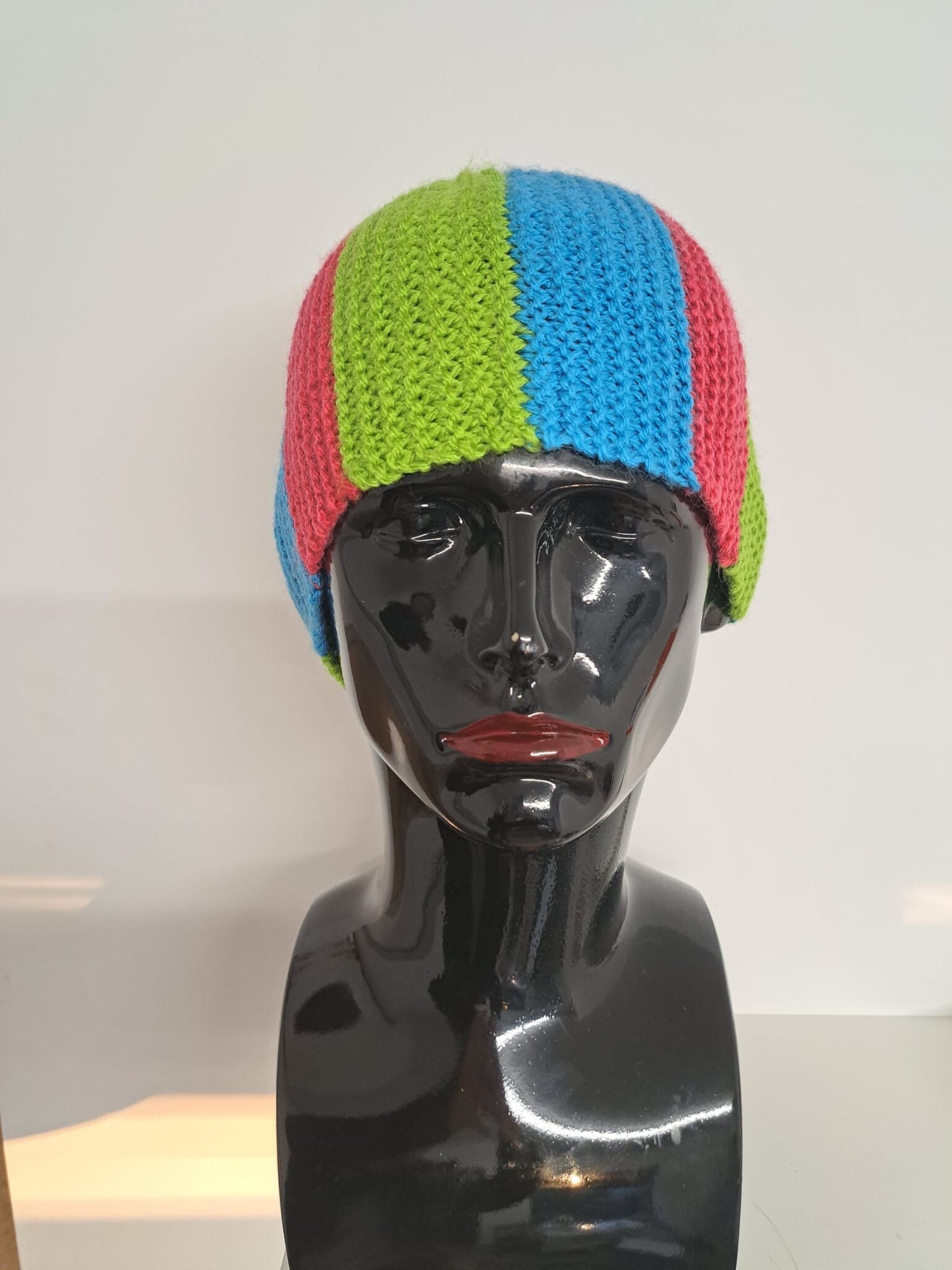 Vintage Clothing - Vintage Hat - Colourful Beanie - 1990s - Striped Design- Beanie Frock33