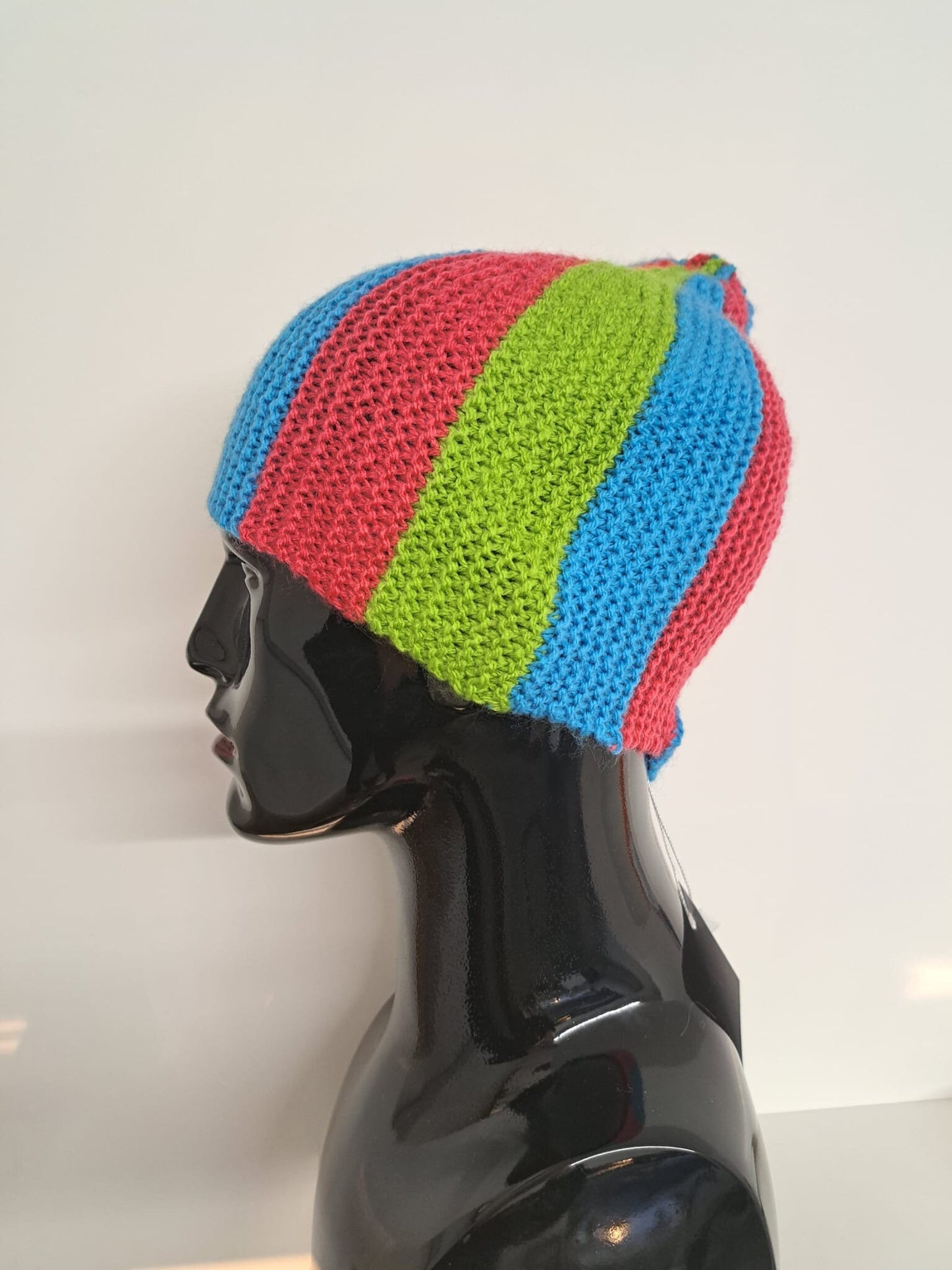 Vintage Clothing - Vintage Hat - Colourful Beanie - 1990s - Striped Design- Beanie Frock33