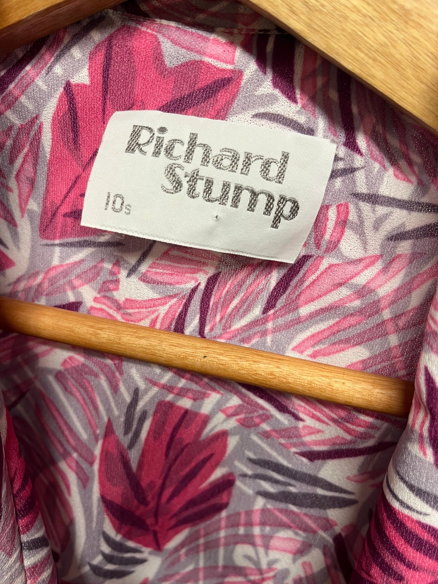 Vintage Dresses - 1970s Pink and Grey Richard Stump Belted Midi - Size 10 - Frock33