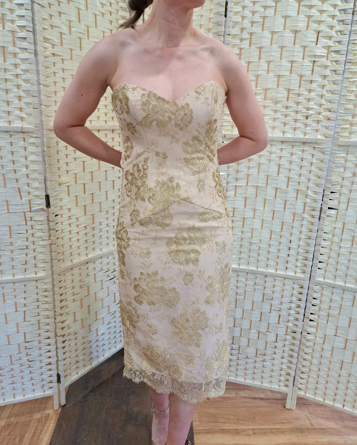 Vintage Dress- Sweetheart Neckline- size 6/8Uk strapless dress with - Fishtail - 90s vintage - Frock33