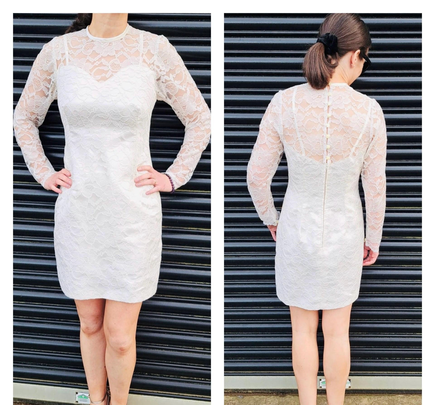 Vintage Dresses - White Lace Dress - Size 8-10 - Frock33