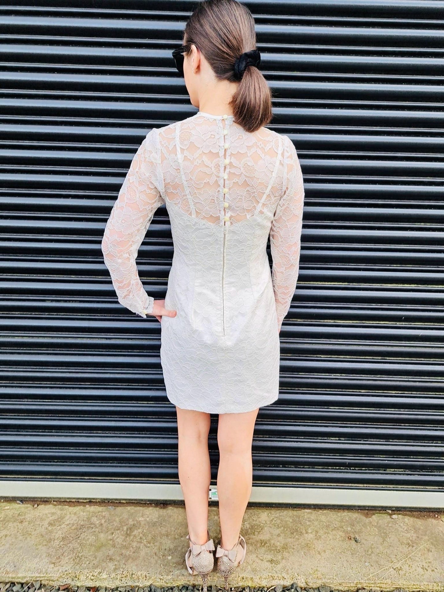 Vintage Dresses - White Lace Dress - Size 8-10 - Frock33