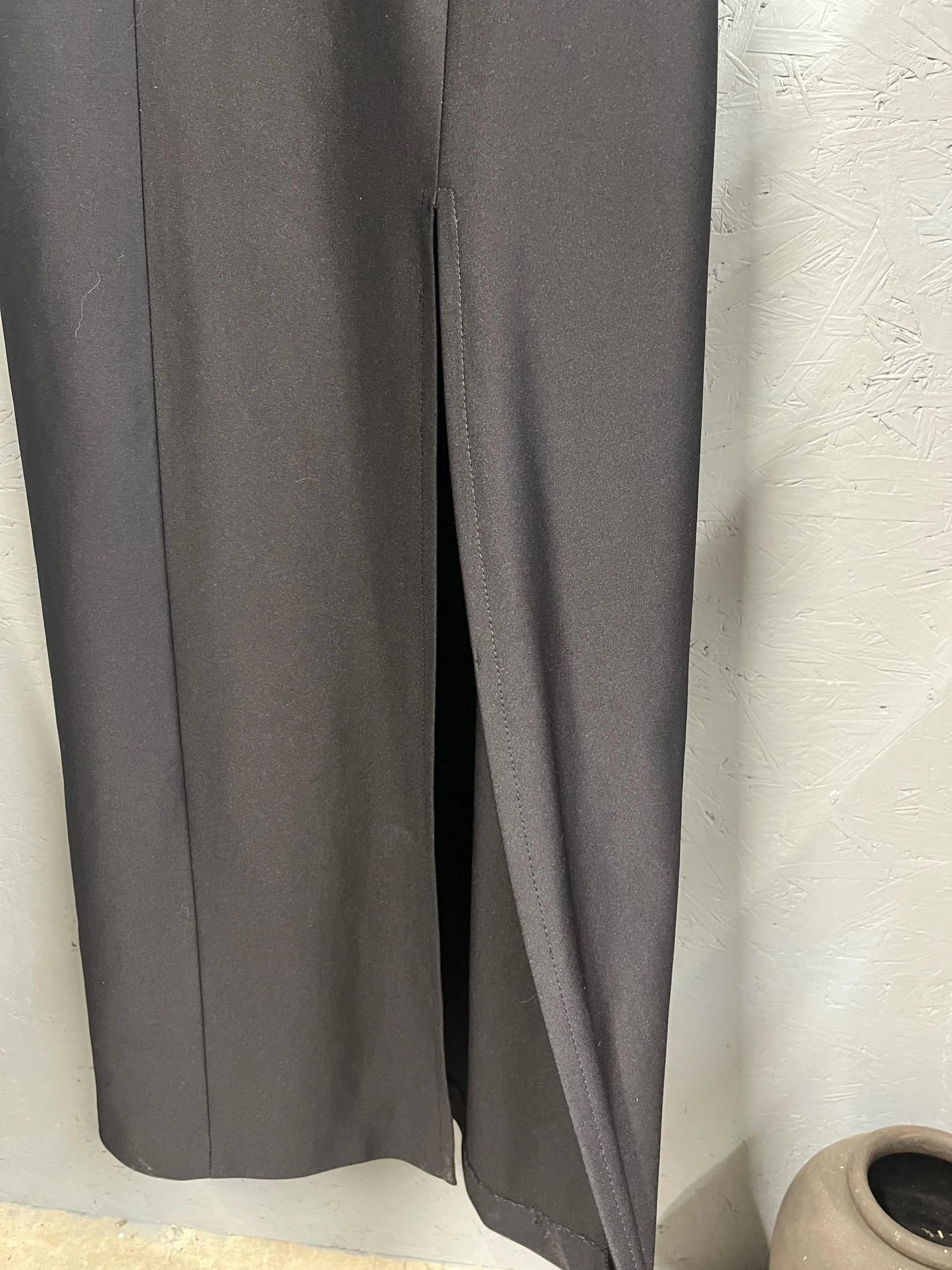 Vintage Clothing - Vintage Maxi Dress - 90s Fashion - Black maxi with Slit - Size 10UK - Frock33