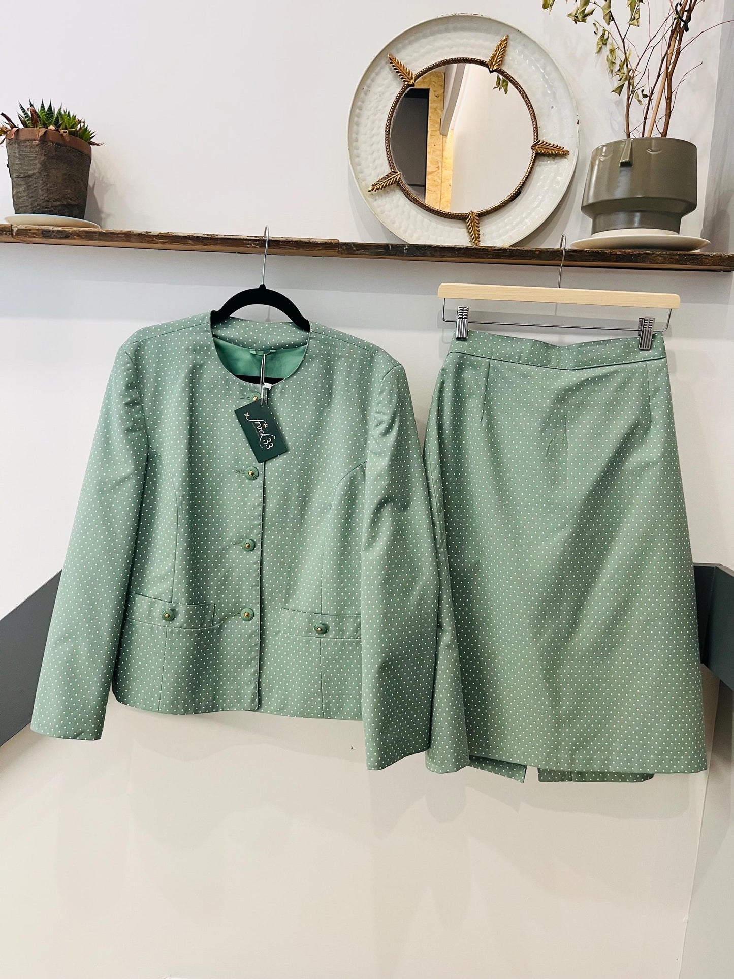 Vintage Skirt Suit |Sage Green| Debenhams | Size 14 |Frock33