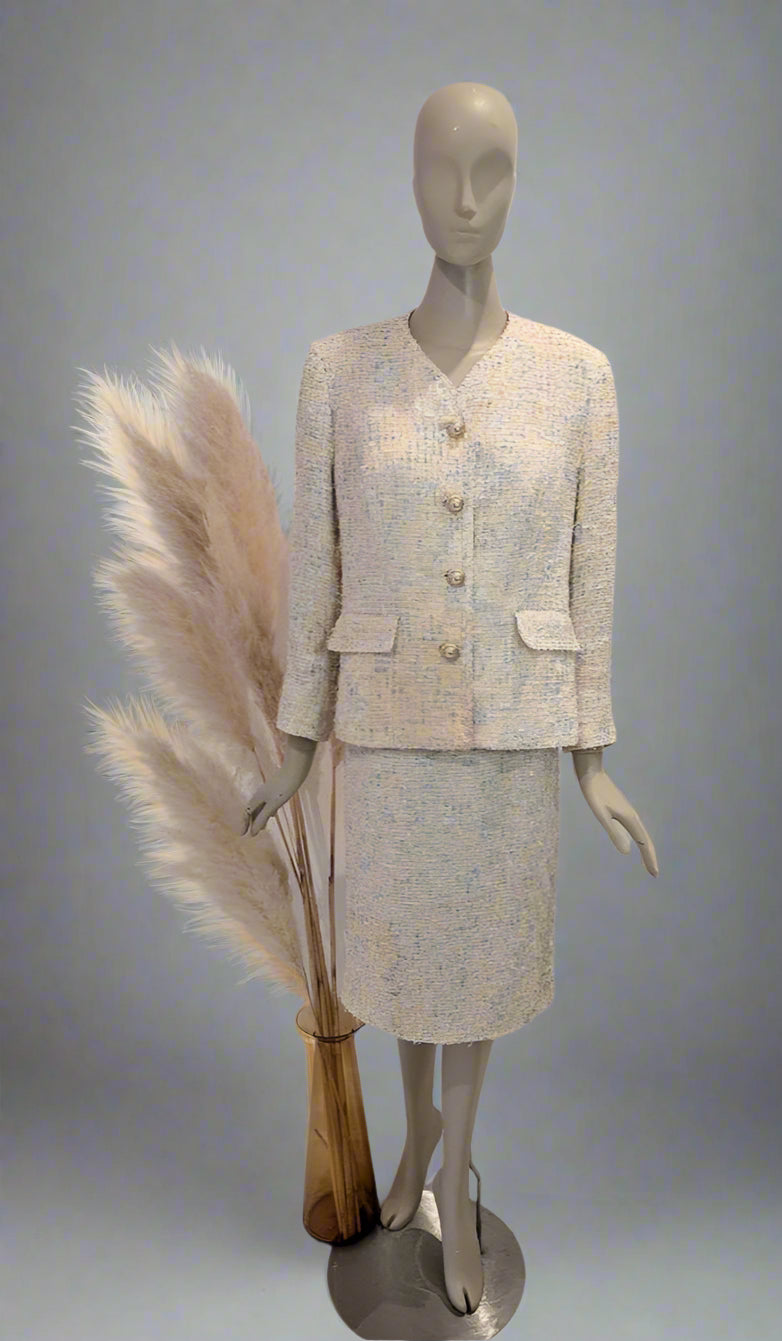 Vintage Two Piece Suit – Blazer and Skirt by Wolfangel Dublin | Irish Designer Tweed Suit - Frock33