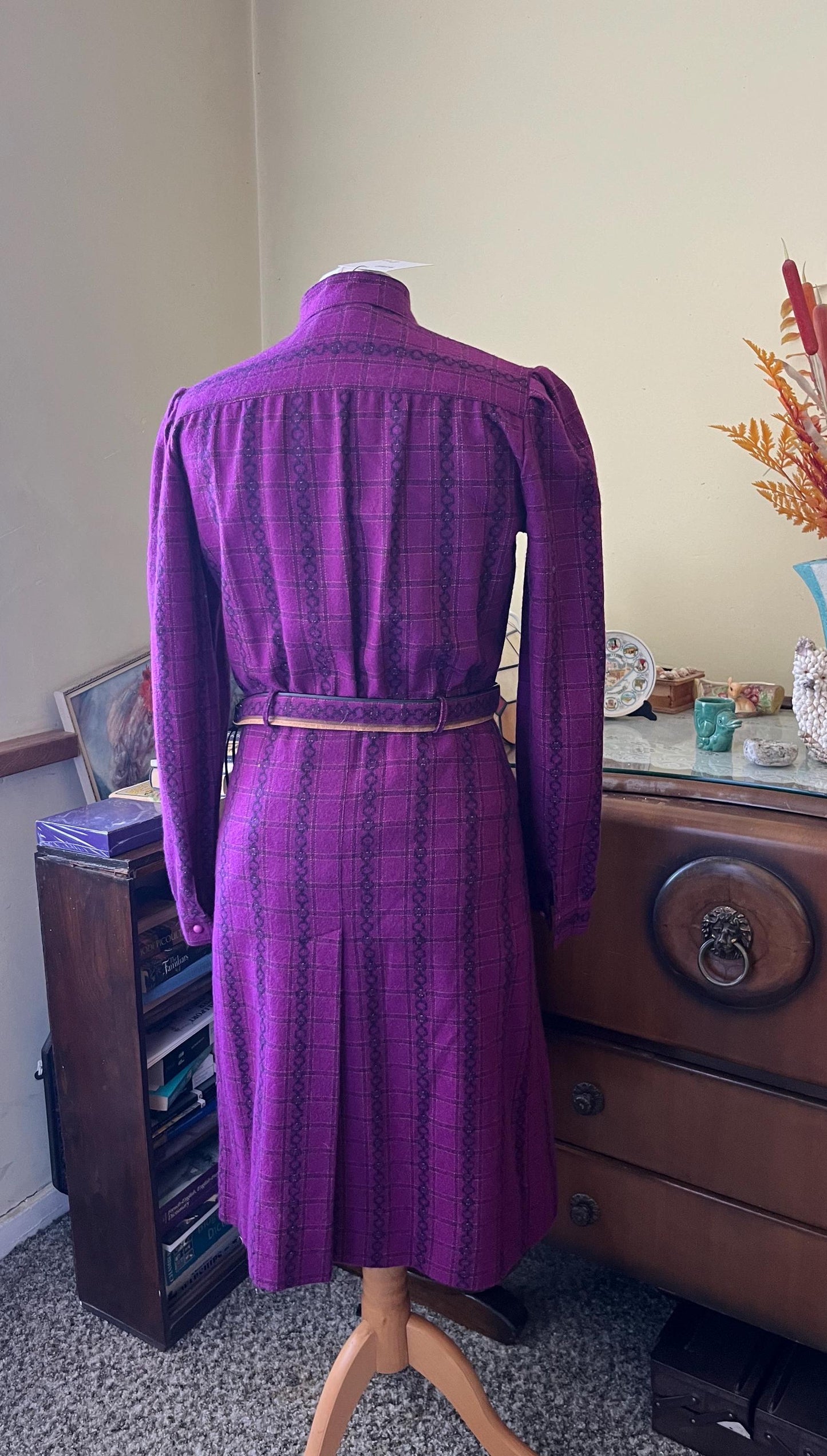 Vintage Clothing -Vintage Dress - Purple Dress - Size 8 - 10 Frock 33